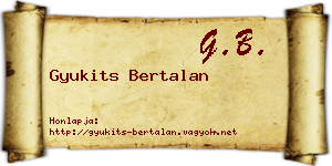 Gyukits Bertalan névjegykártya